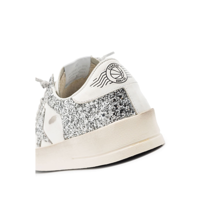 Stardan Sneakers in White and Silver Glitter