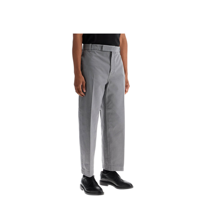Grey Cotton Chino Pants