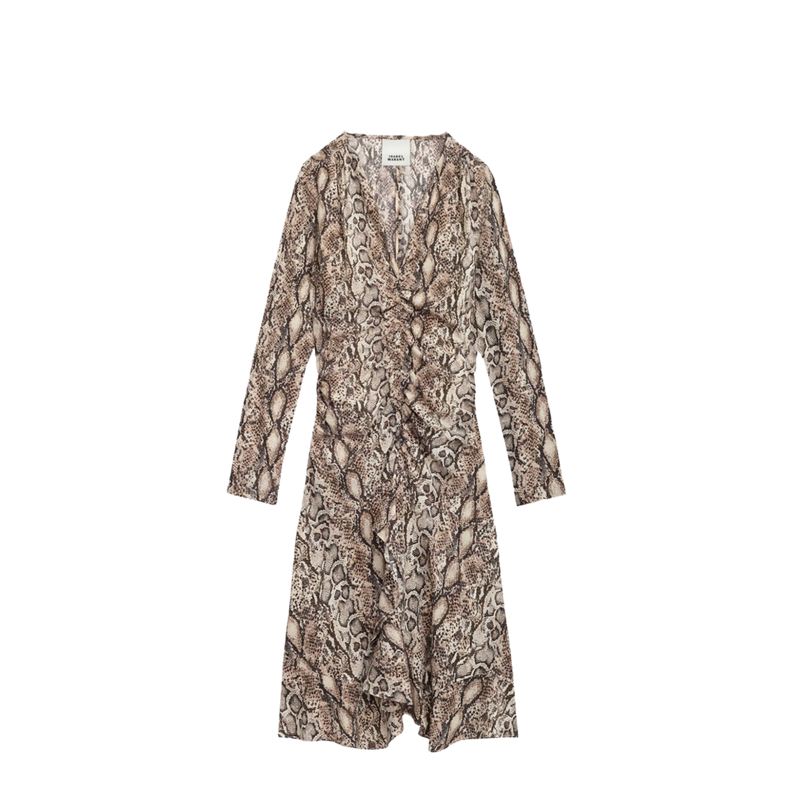 Beige Snakeskin Print Dress