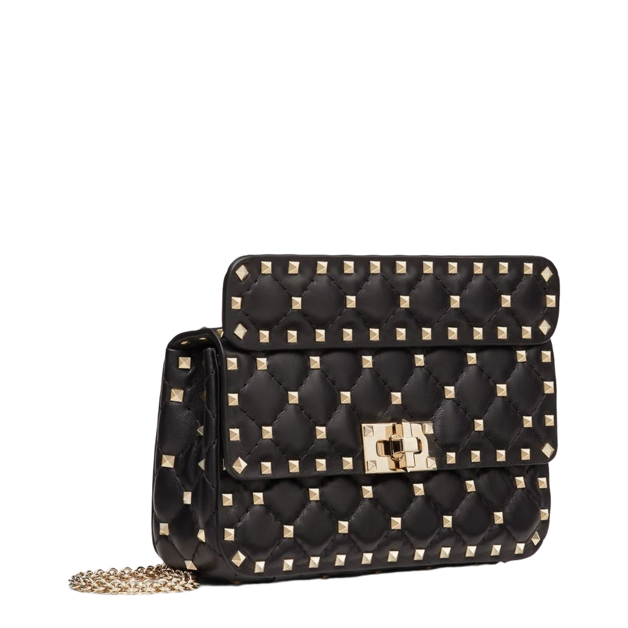 Small Rockstud Grainy Calfskin Crossbody Bag