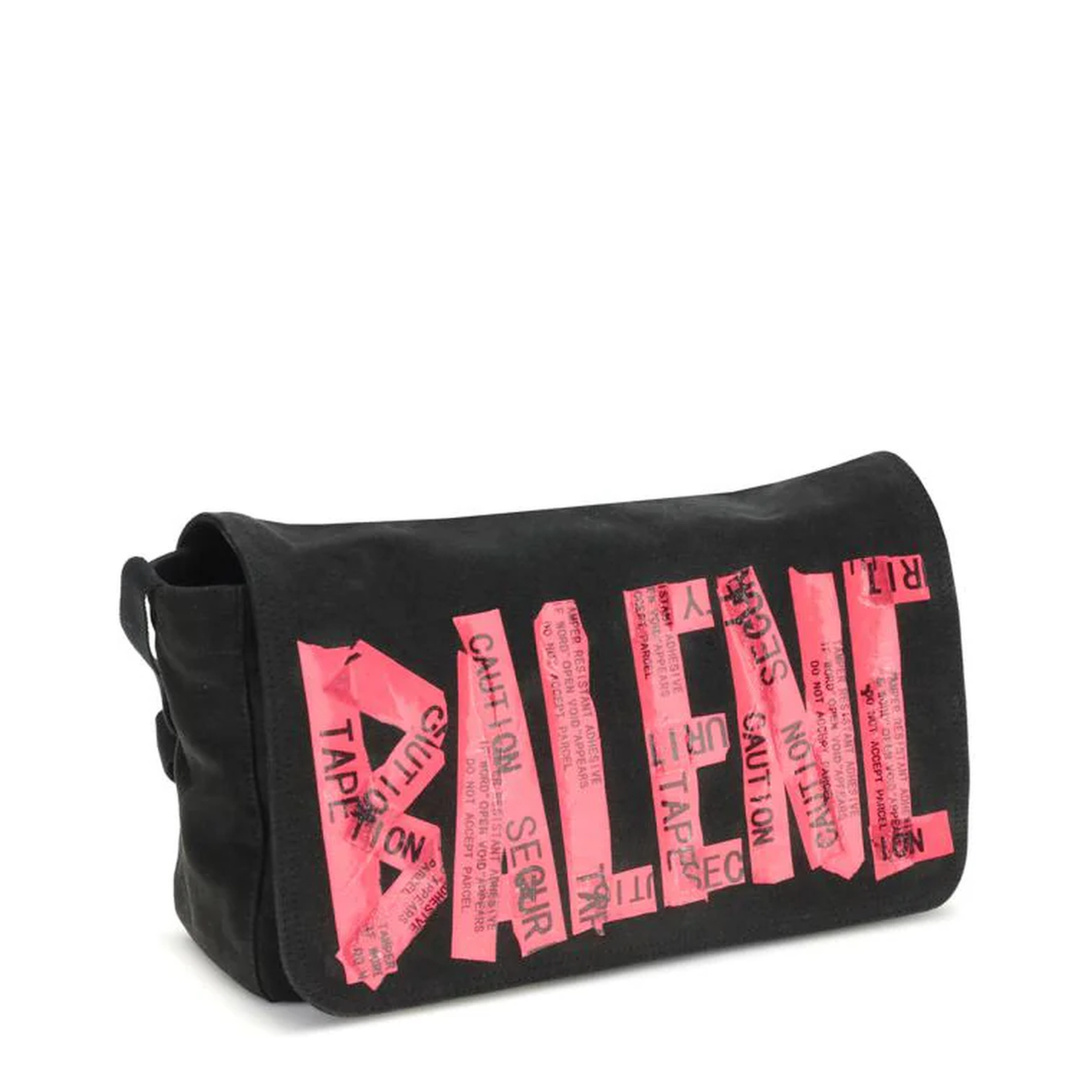 Tape Type Flap Messenger Bag Small in Black/red