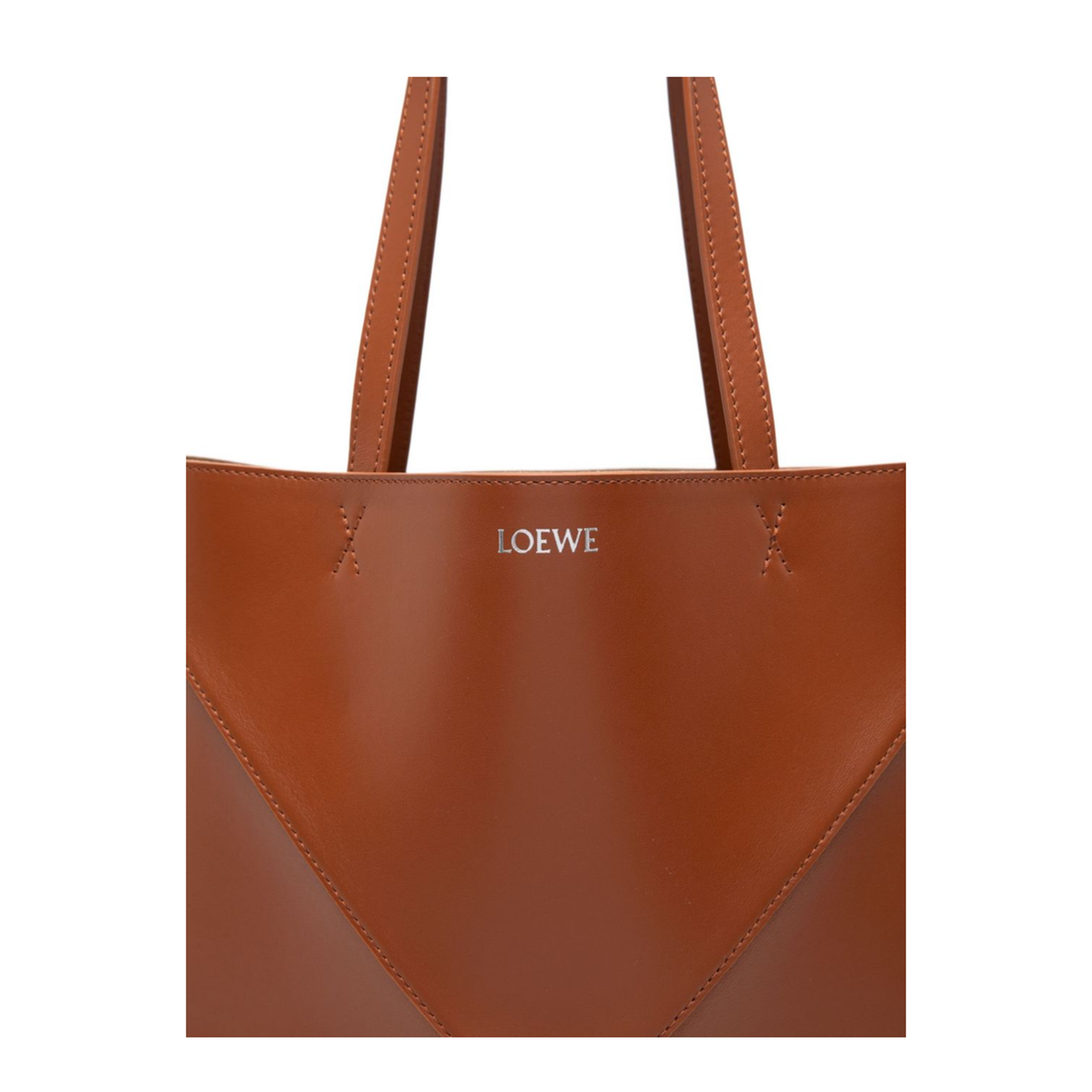 Puzzle Medium Calfskin Tote - Squirrel