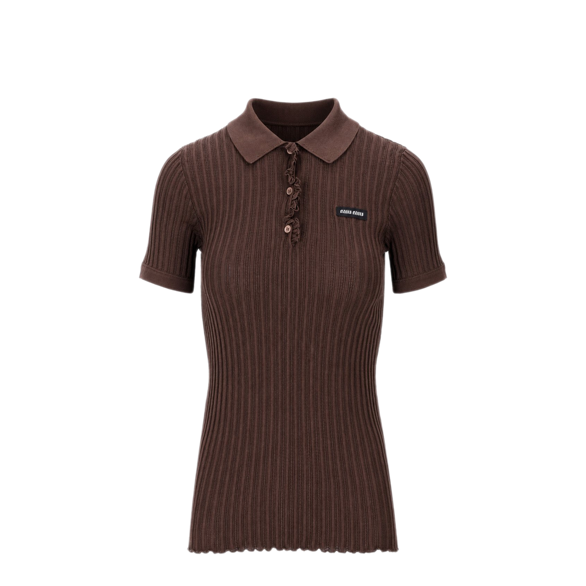 Chocolate Stretch Jersey Polo Shirt