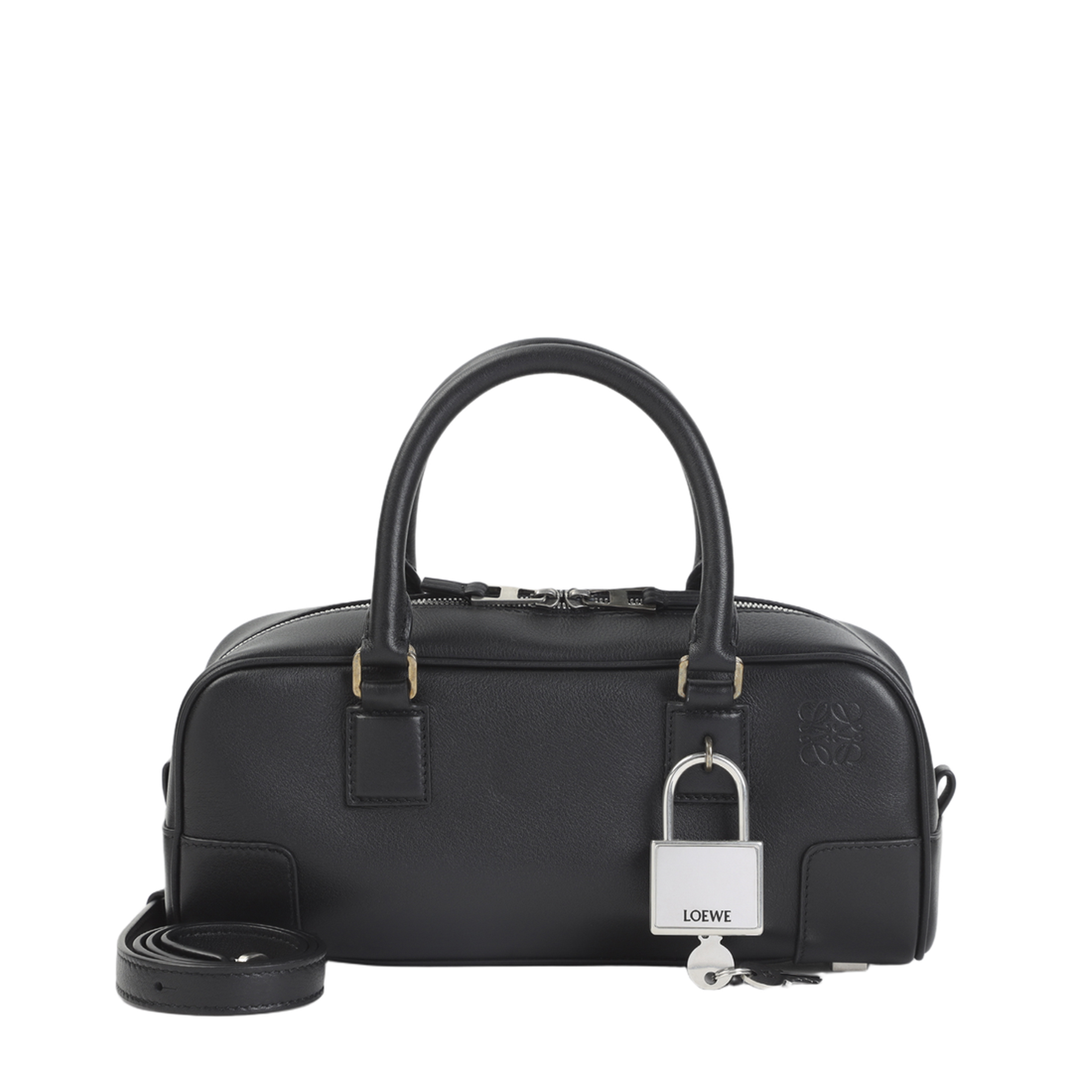 Amazona 23 Cropped Calfskin Shoulder Bag - Black