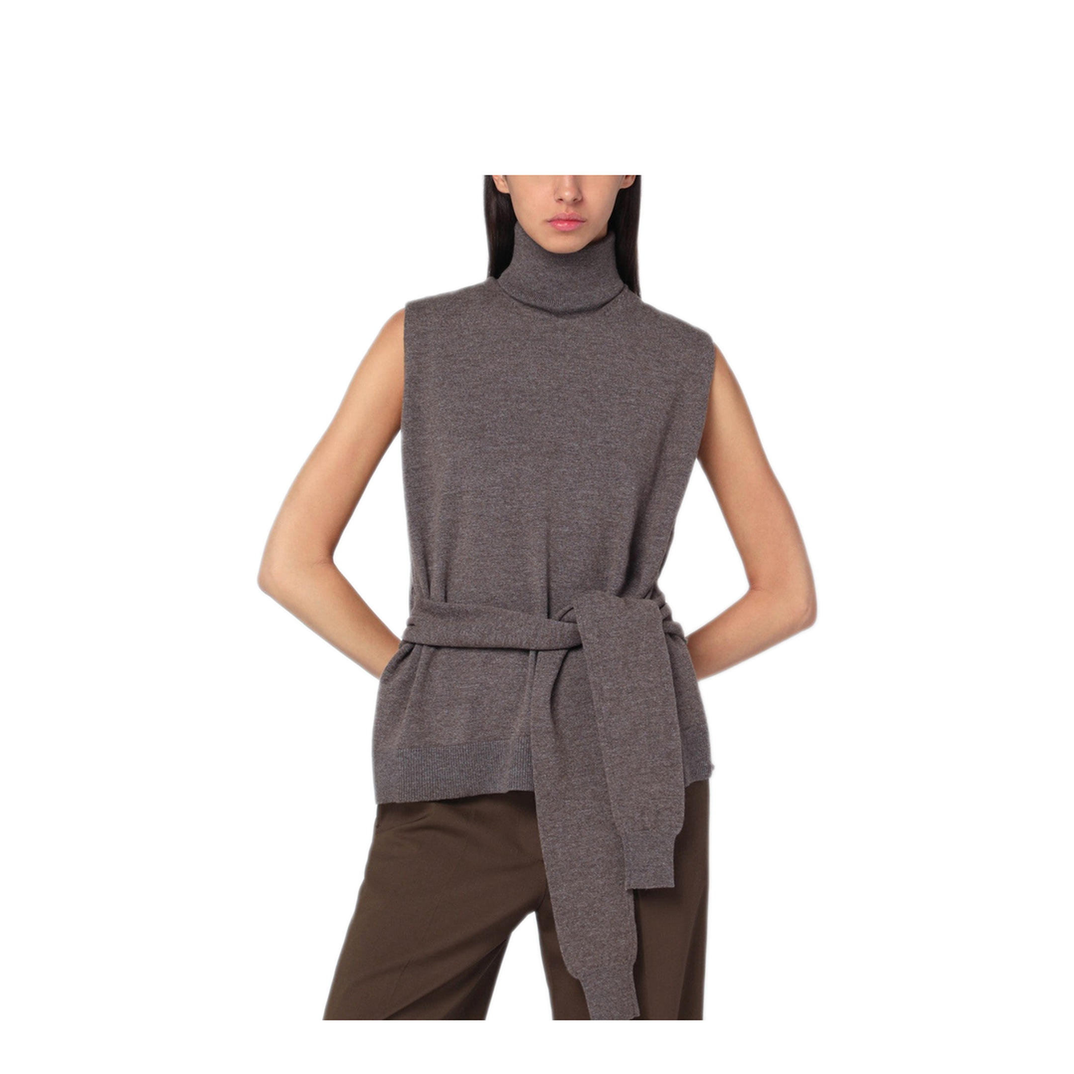 MAYFEYR - Róhe - Double Layer Taupe Melange Sweater - 416-23-300WO208