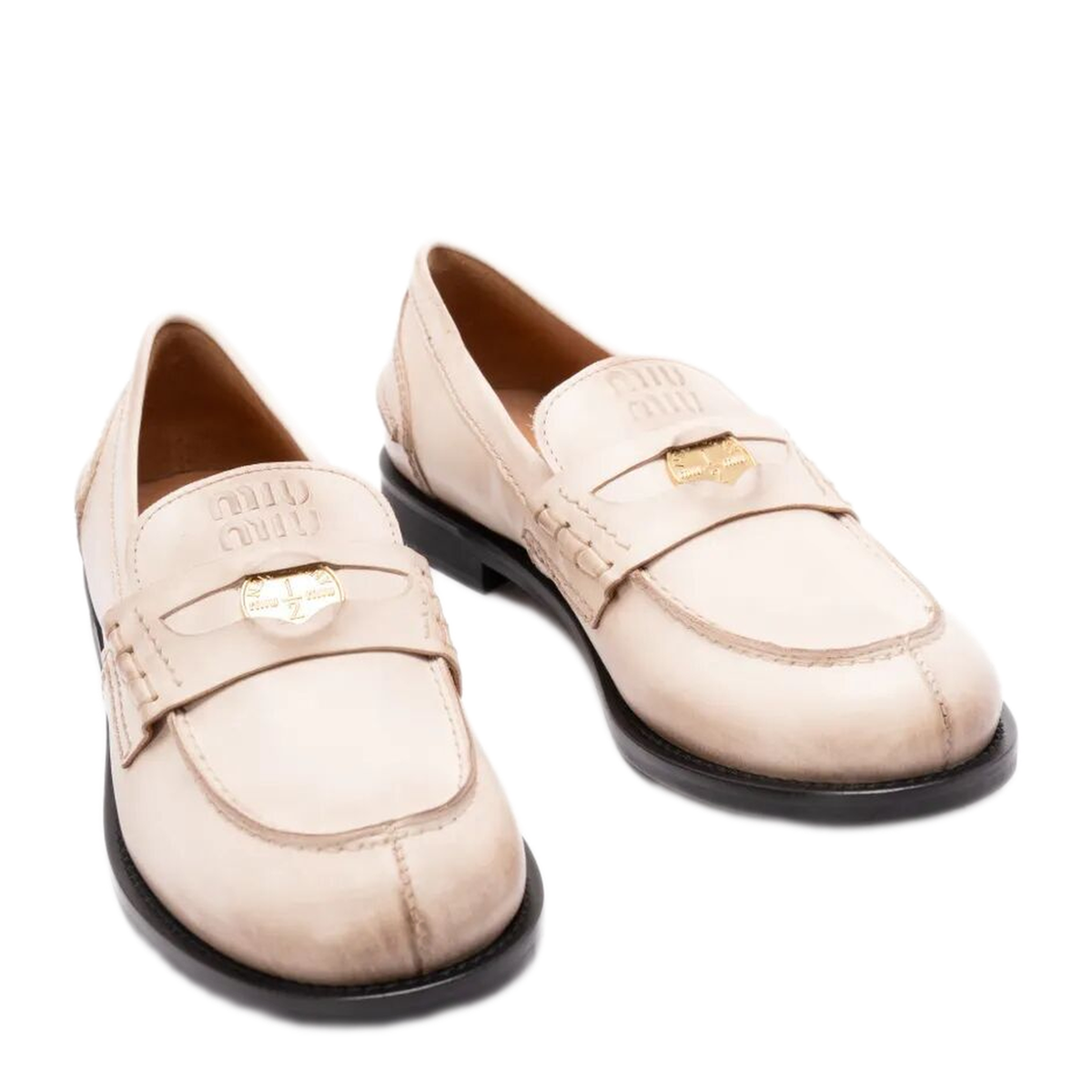 MAYFEYR - Miu Miu - Waxed Leather Loafers - 5D773DF020537F0304