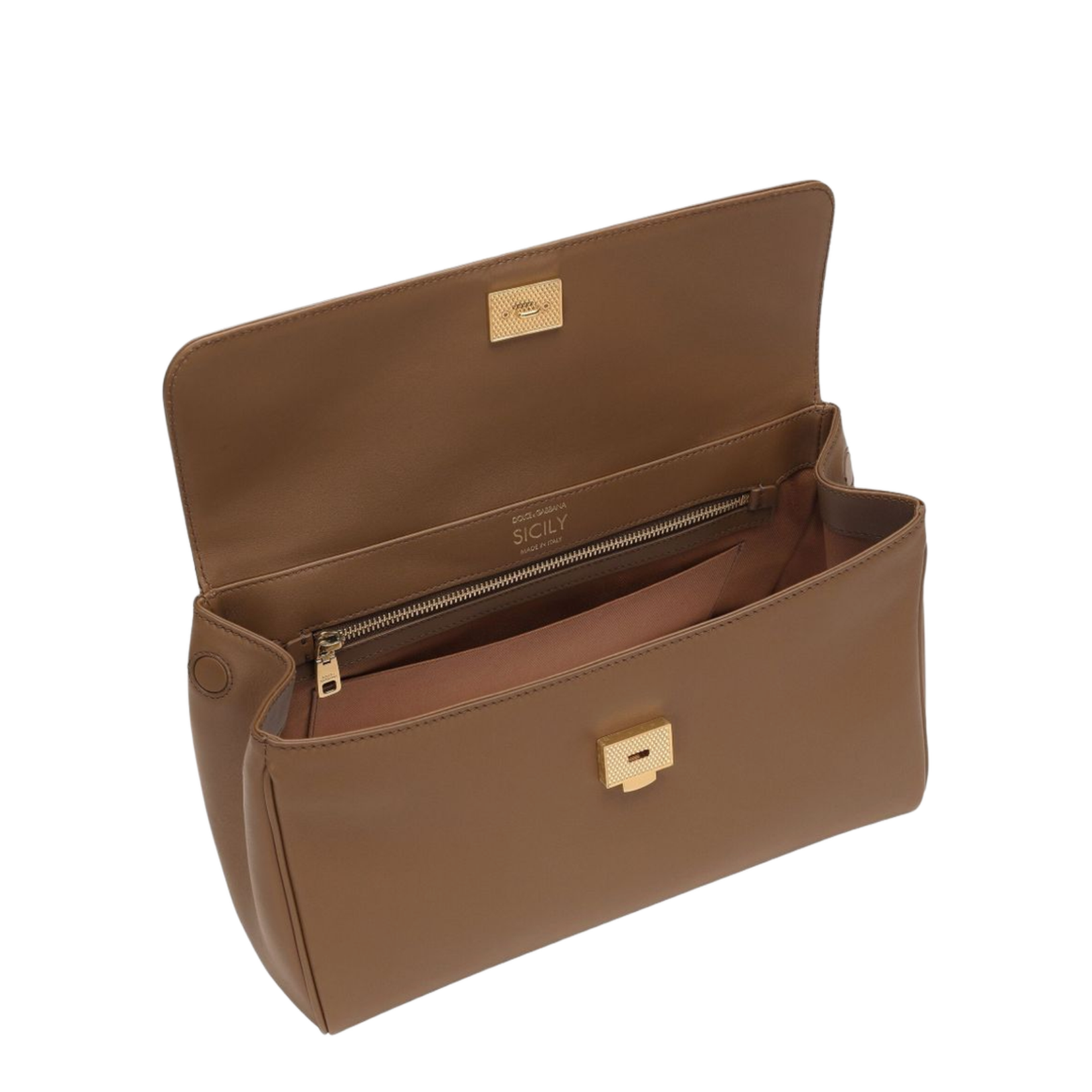 My Sicily Handbag in Plongé Calfskin in Brown