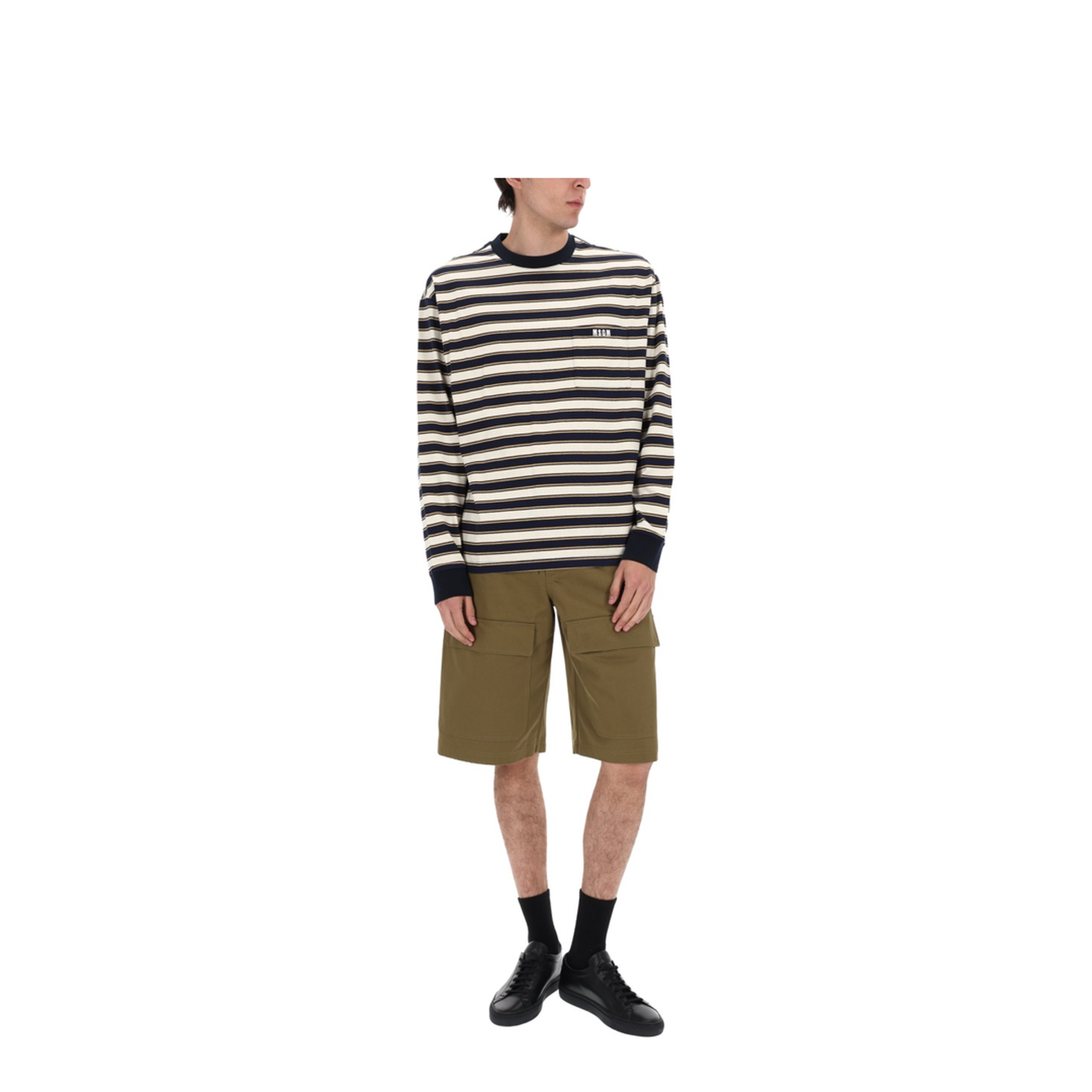 MAYFEYR - MSGM - Cotton Shorts With Logo Patch - 4040MB0326710437