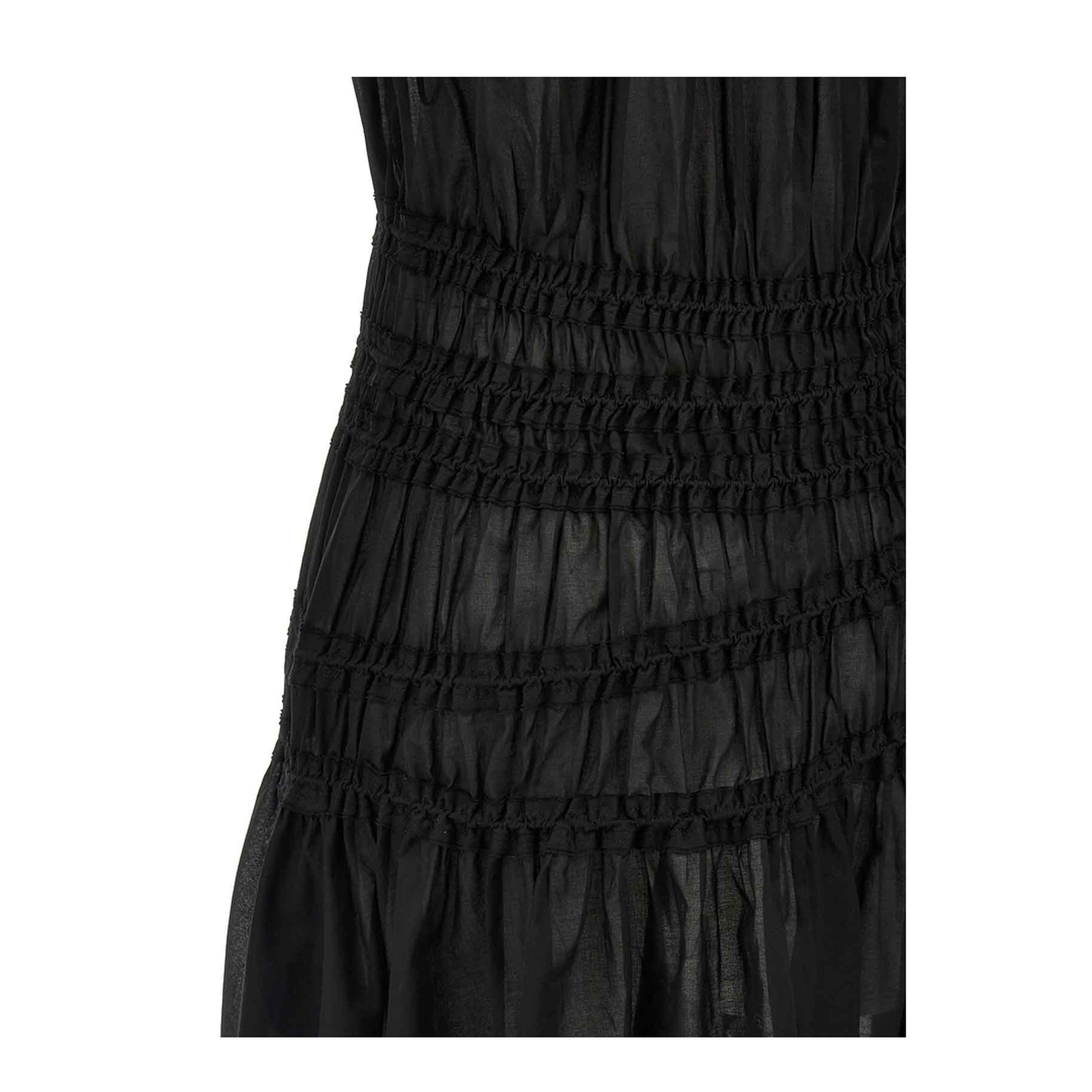 Smocked Cotton Dress In Black