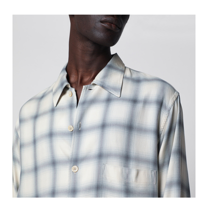 MAYFEYR - Our Legacy - White Shirt With Check Pattern In Viscose - M2262ESCVISA