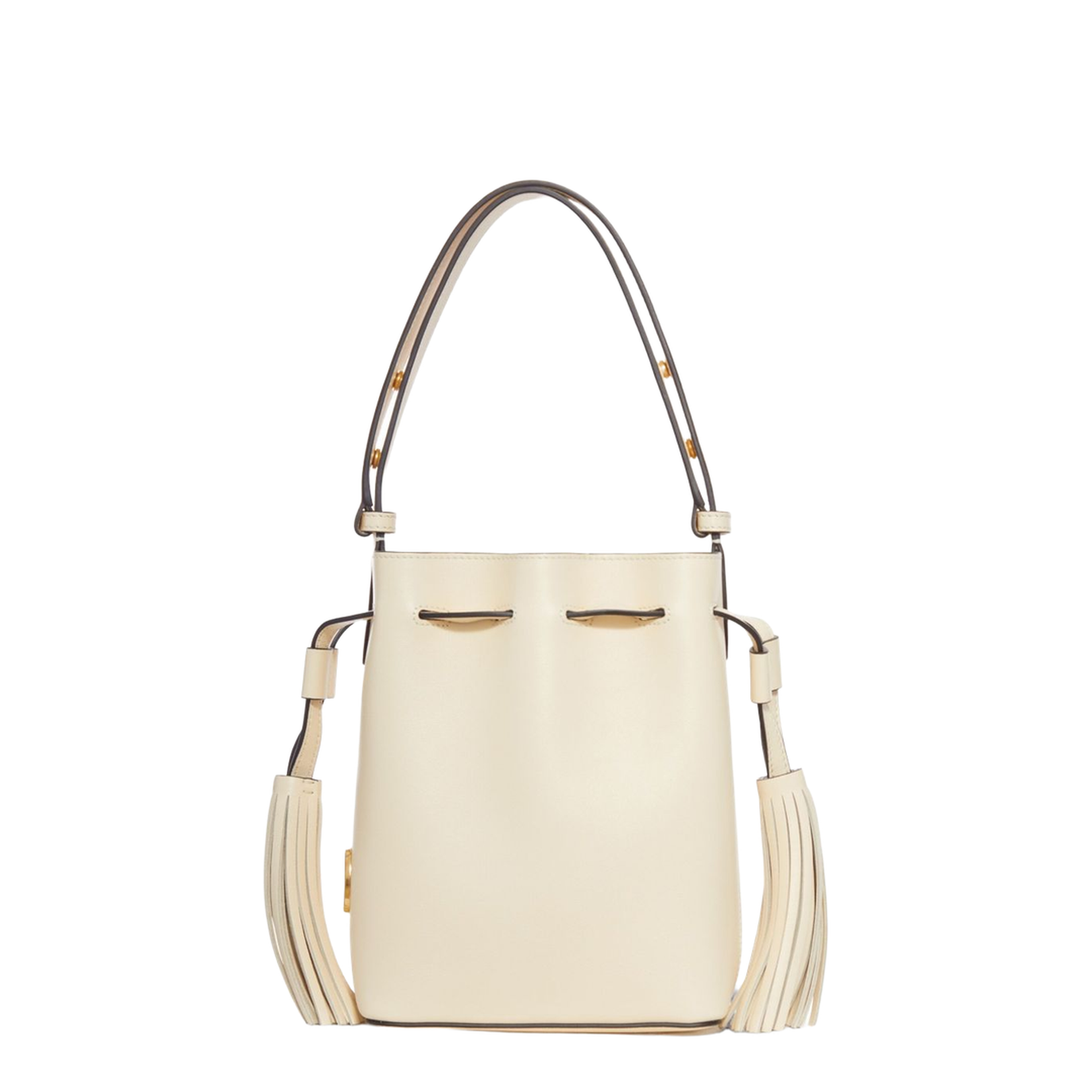 Leather Bucket Bag White