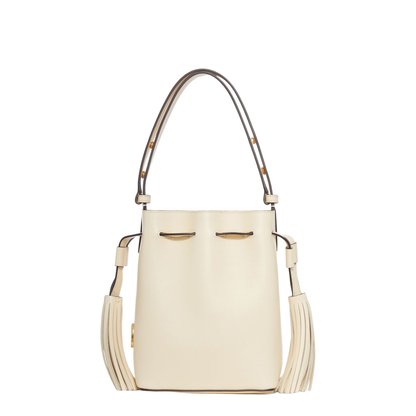 Leather Bucket Bag White