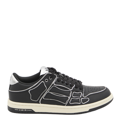 Skel Top Low Black Sneaker With Logo Patch