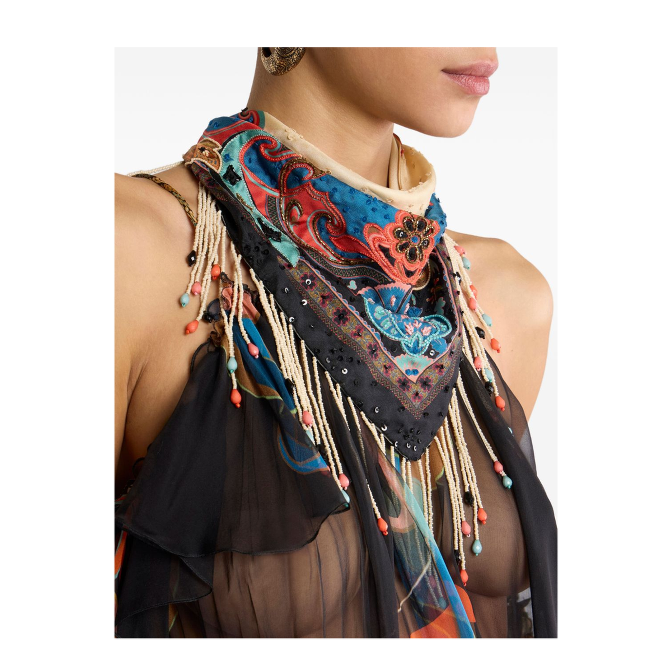 MAYFEYR - Etro - Printed And Embroidered Bandana - WAXA0022AR117X0871