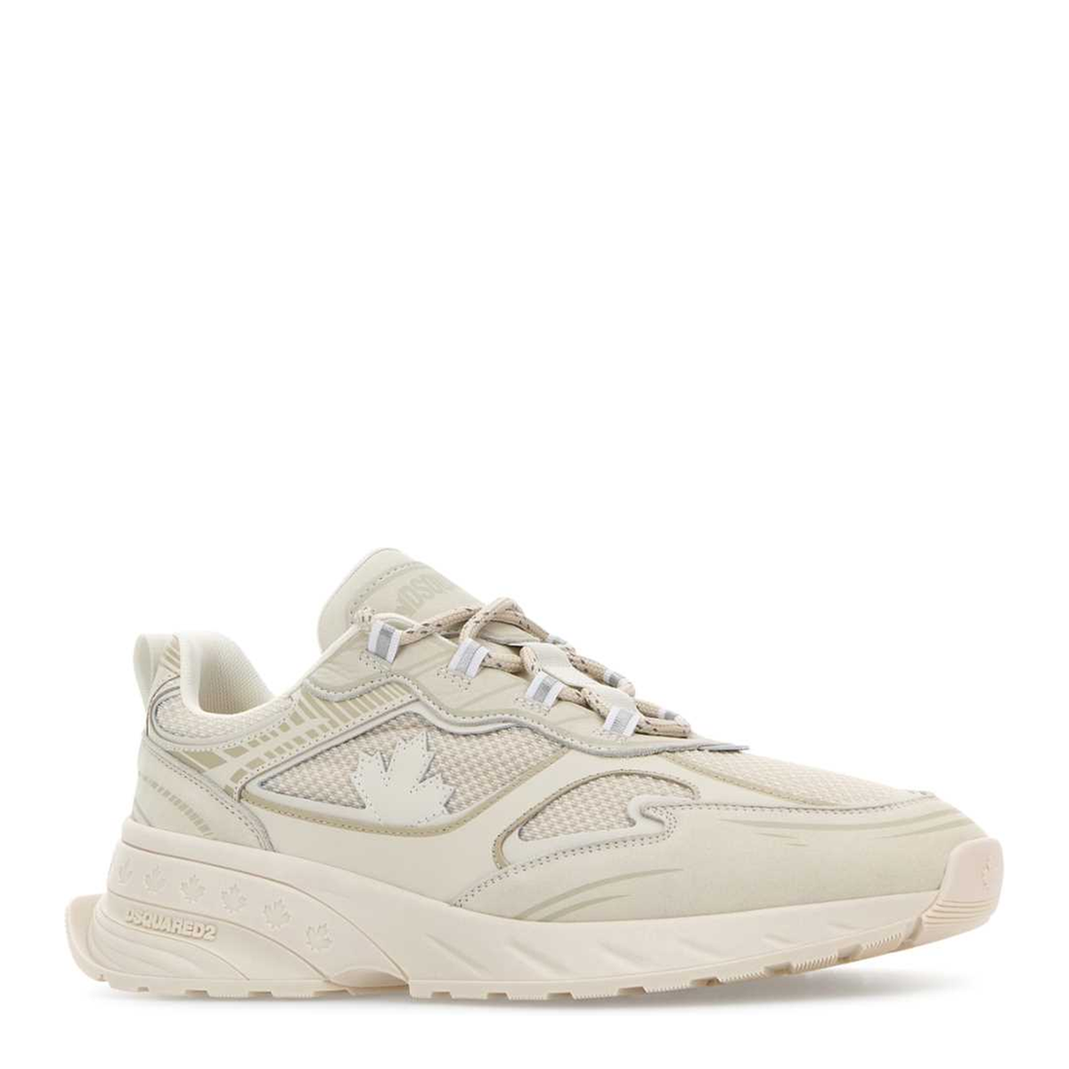 MAYFEYR - Dsquared2 - Chalk Mesh And Leather Sneakers - SNM0444097085201063
