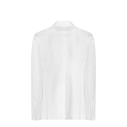 White Single-Breasted Cotton Jacket