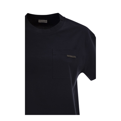 Cotton Jersey T-Shirt with Shiny Tab
