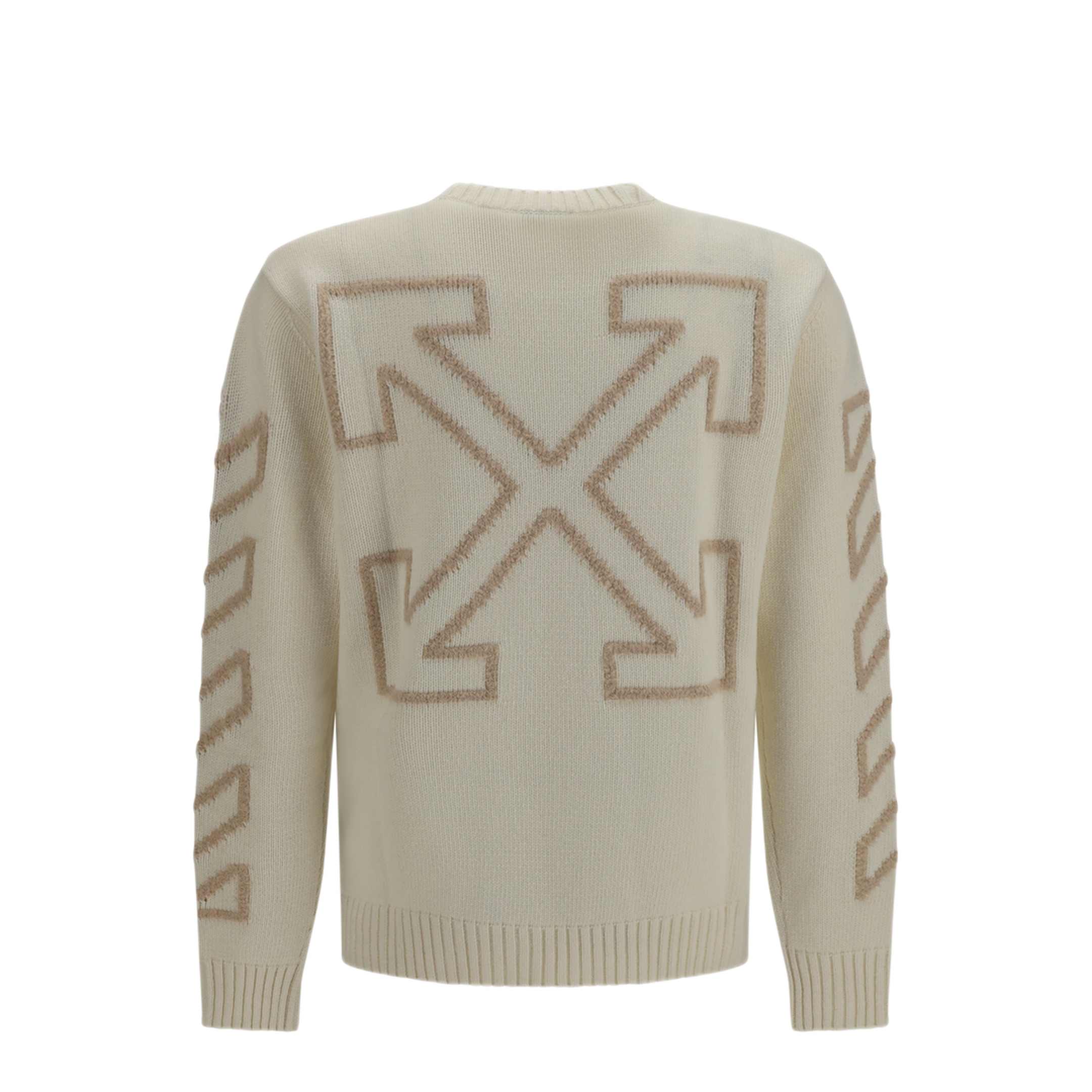MAYFEYR - Off-White - Arrow Fuzzy Crewneck Sweater - OMHE087F26KNI00110110