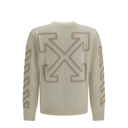 MAYFEYR - Off-White - Arrow Fuzzy Crewneck Sweater - OMHE087F26KNI00110110