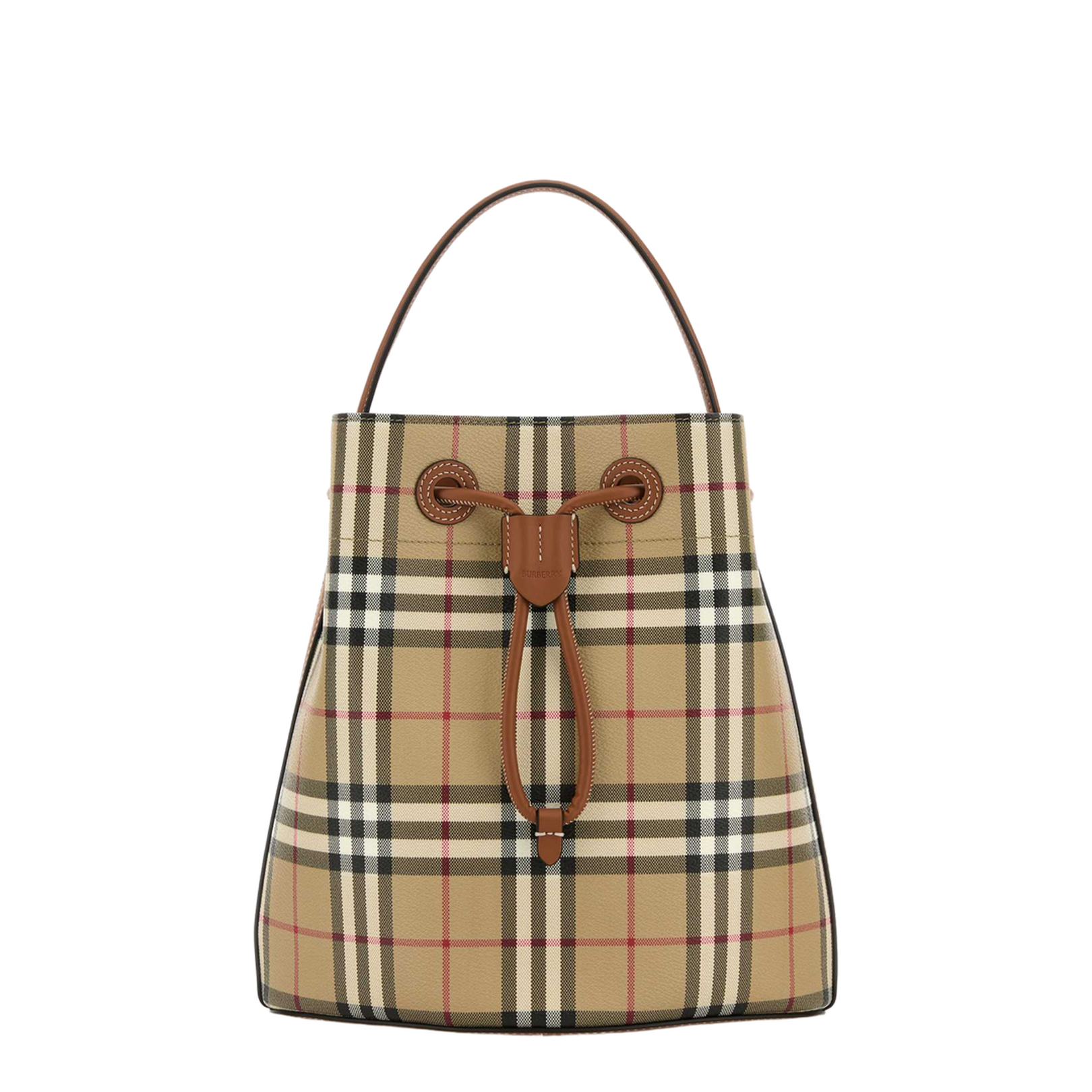 Printed canvas bucket bag
