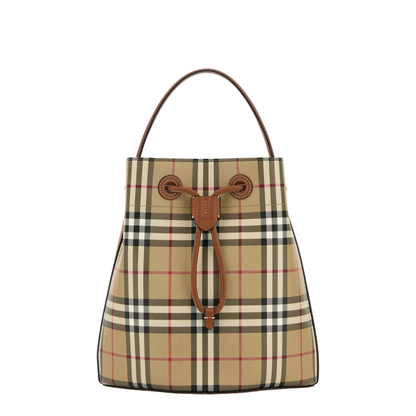 Printed canvas bucket bag