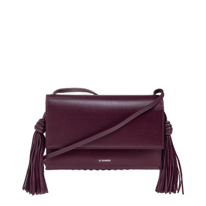 Leather Crossbody Bag with Side Tassels