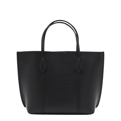 Perry Small Grained Leather Tote - Black