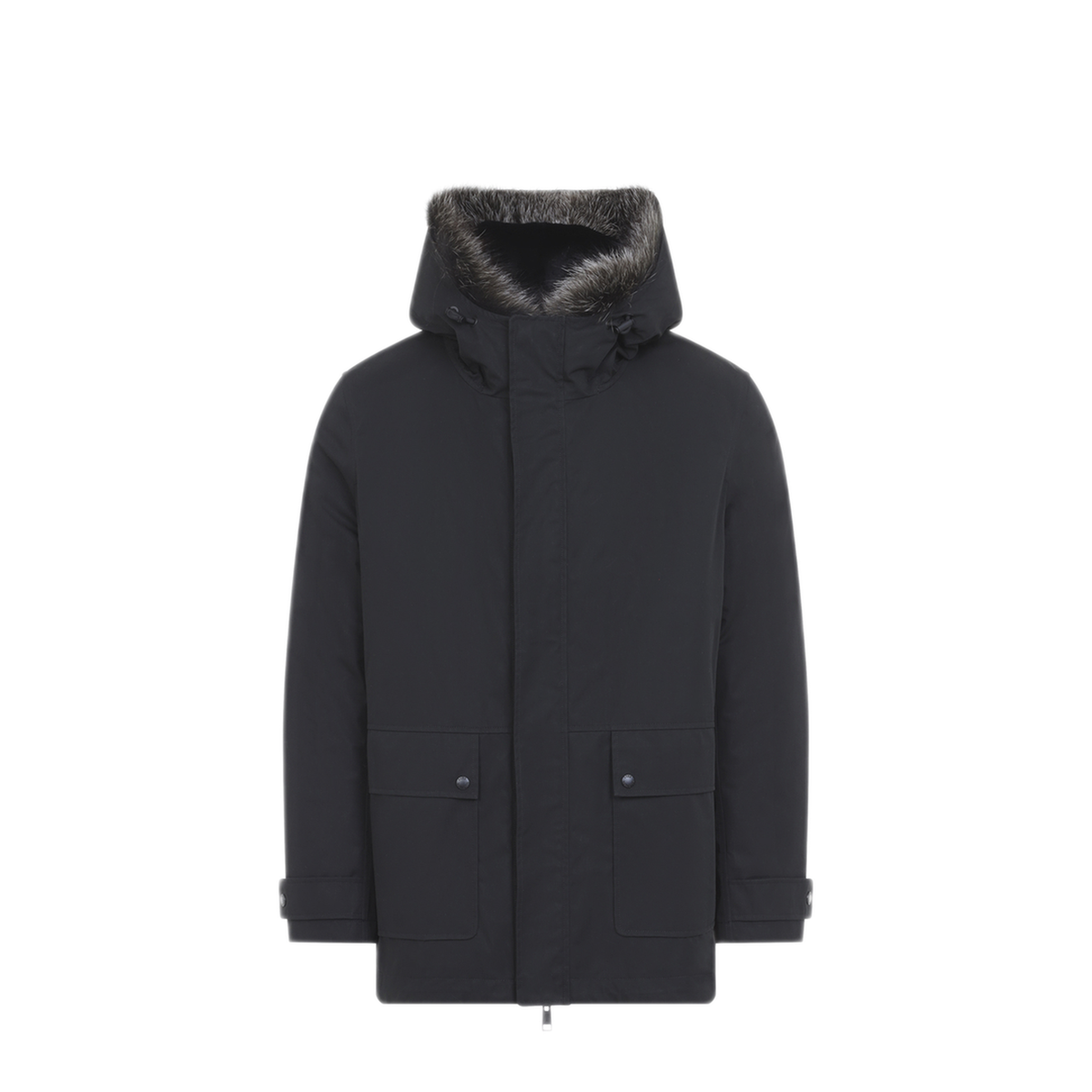 MAYFEYR - Yves Salomon - Black Cotton Blend Parka Jacket - 27WHV02178F52XB1820