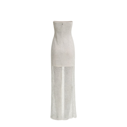 Lace Ruched Midi Dress