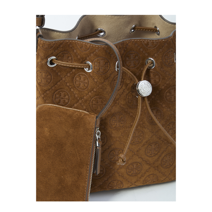 T Monogram Suede Bucket Bag
