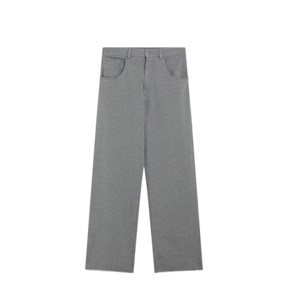 Grey Mélange Cotton Trousers