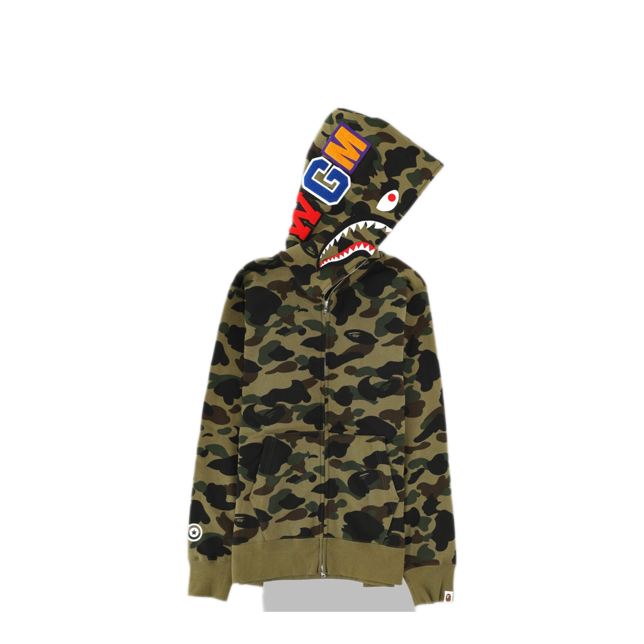 MAYFEYR - A BATHING APE - Shark Hooded Sweatshirt - 001ZPM301007MGREEN