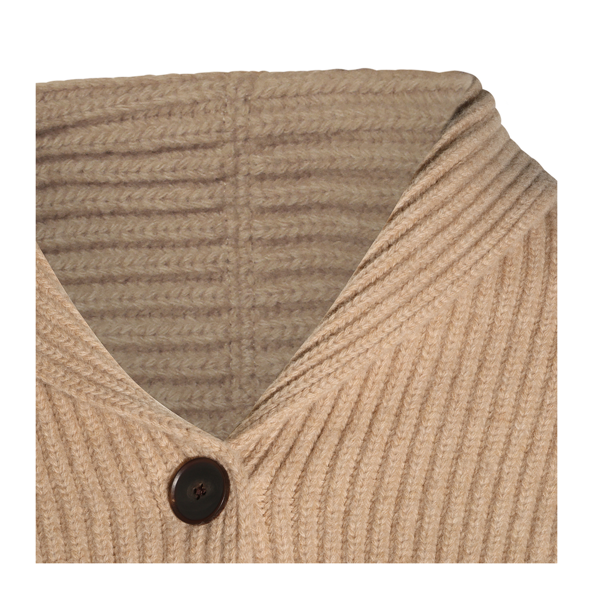 Ribbed Wool Cropped Cardigan