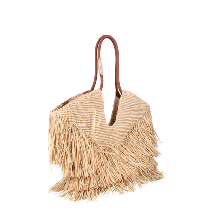 Goldentime Medium Raffia Tote Bag in Natural
