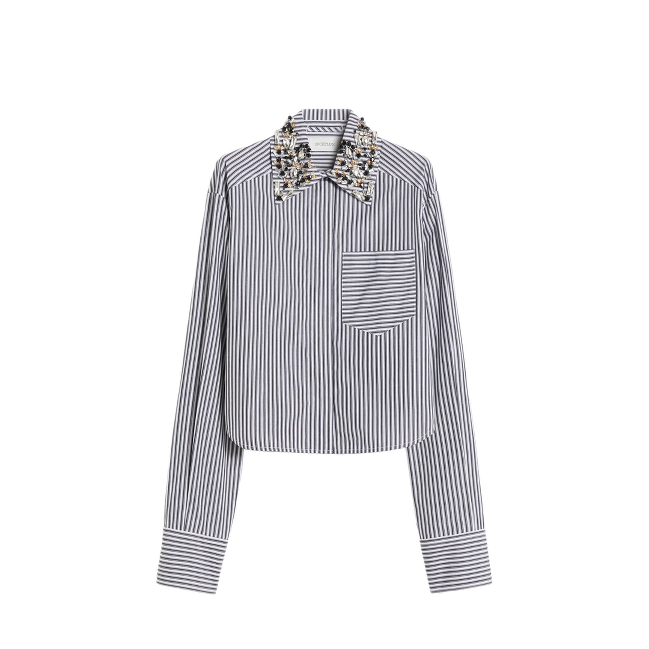 MAYFEYR - Sportmax - Striped Poplin Crop Shirt - SPXQUAGGA003