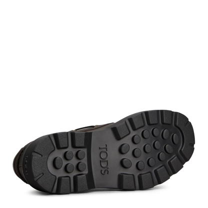 Coffee Brown Front Button Fastening Moc Stitching