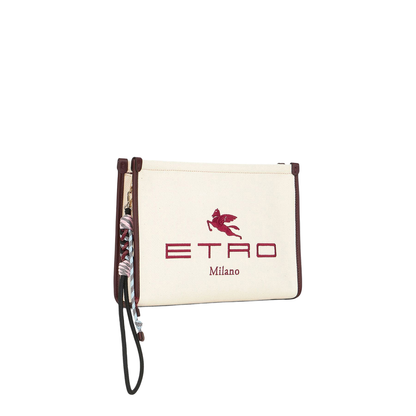 Logo-Detail Zipped Clutch