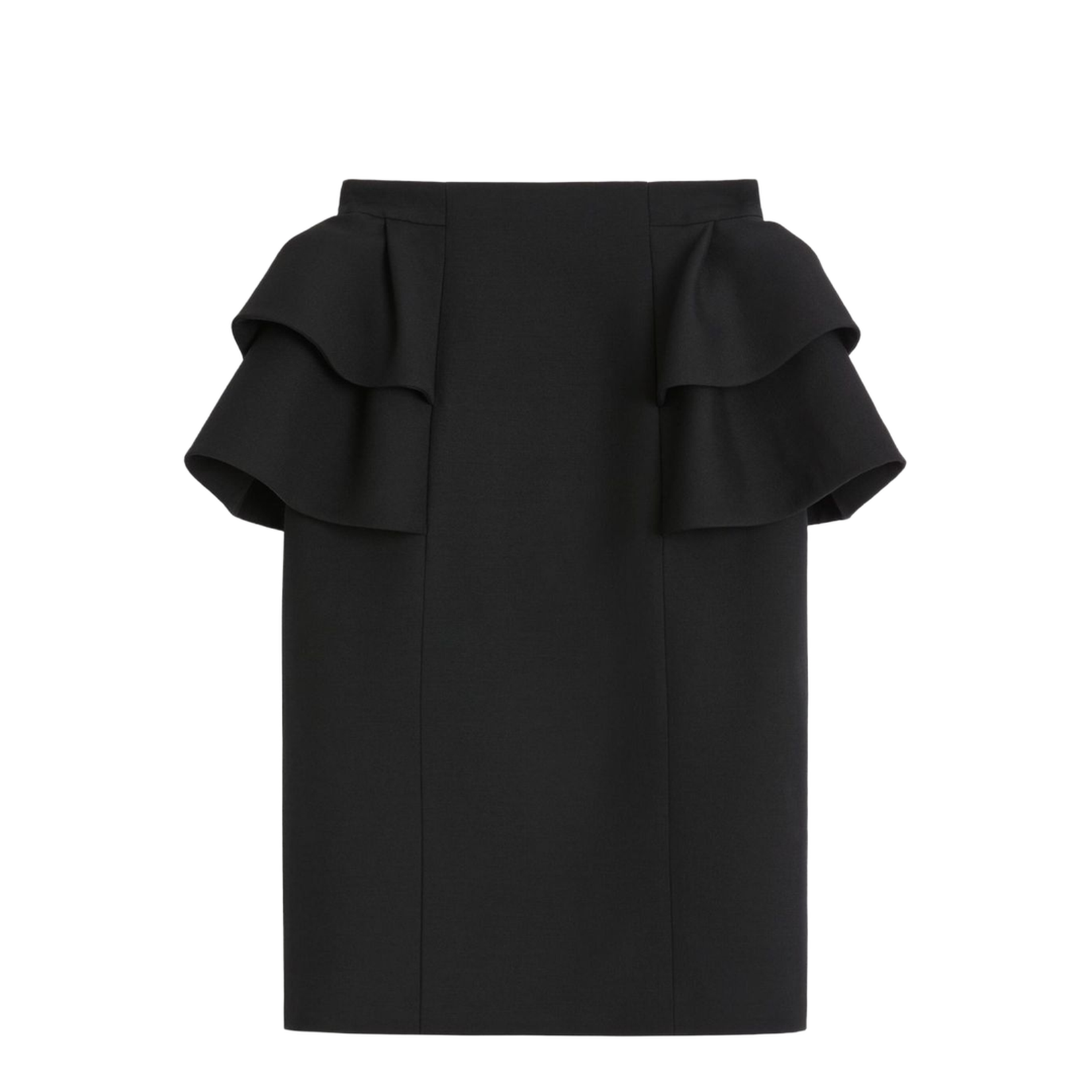 Wool And Silk Midi Skirt In Black