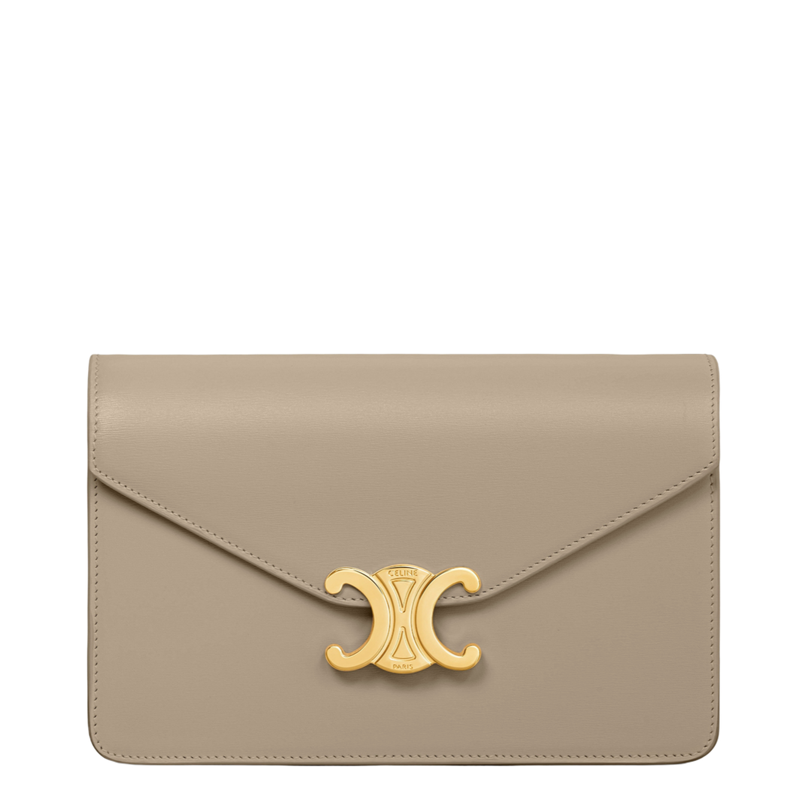 Wallet on Chain Margo in Shiny Calfskin - Modern Taupe