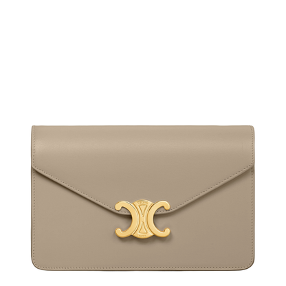 Wallet on Chain Margo in Shiny Calfskin - Modern Taupe