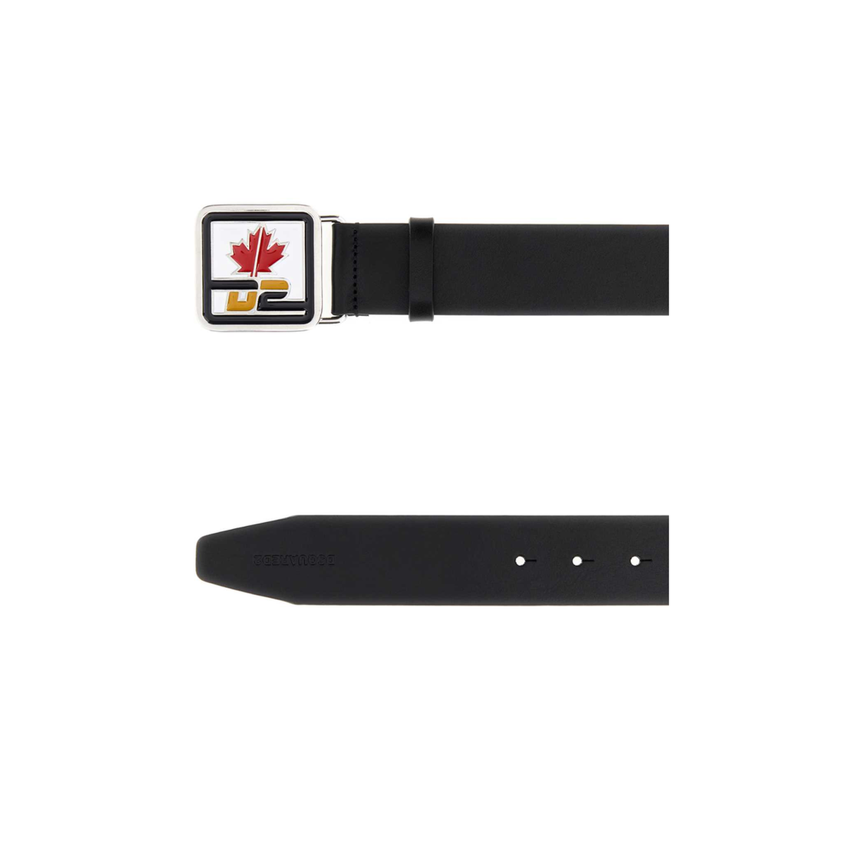 MAYFEYR - Dsquared2 - Black Leather D2 Patch Belt - BEM0734129000012124