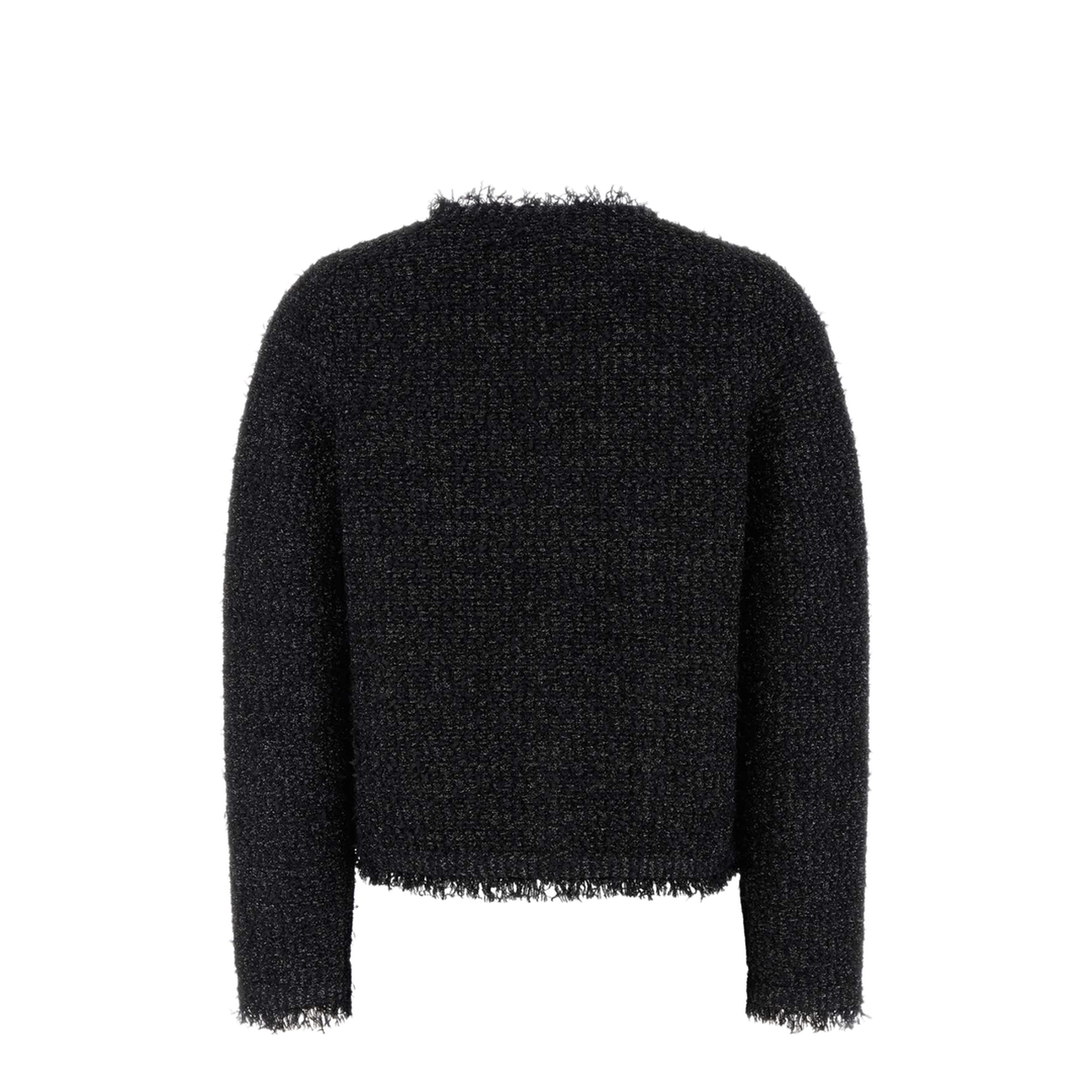 Lamé Woven Cardigan in Black