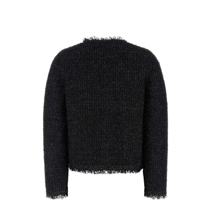 Lamé Woven Cardigan in Black