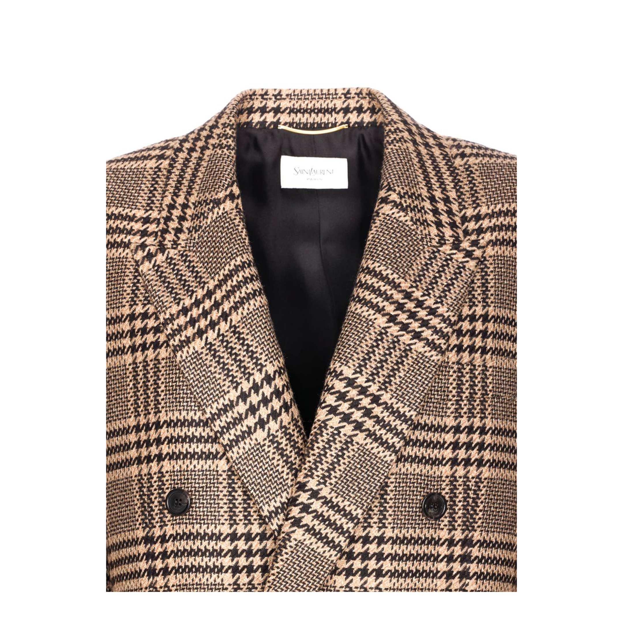 Jacket in Prince of Wales Silk and Cashmere in Black