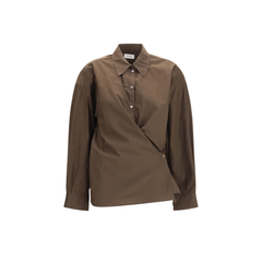 Straight Collar Twisted Shirt