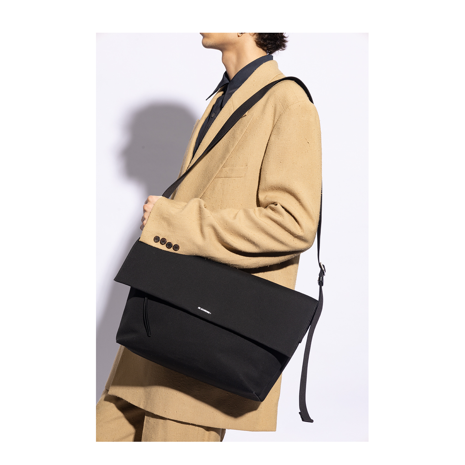 Black Shoulder Bag with Logo