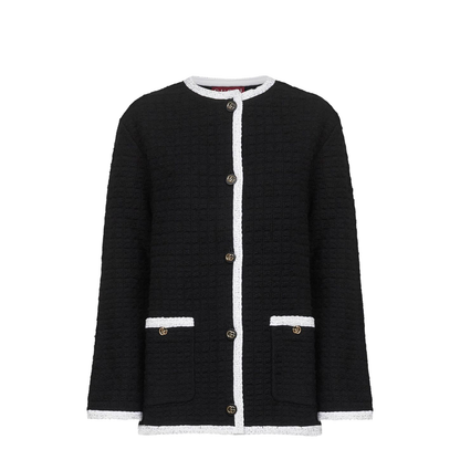 Wool Blend Cardigan in Black
