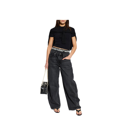 MAYFEYR - Alexander Wang - Blow-Up Jeans With Logo Bike Short Waistband - 4DC3264301