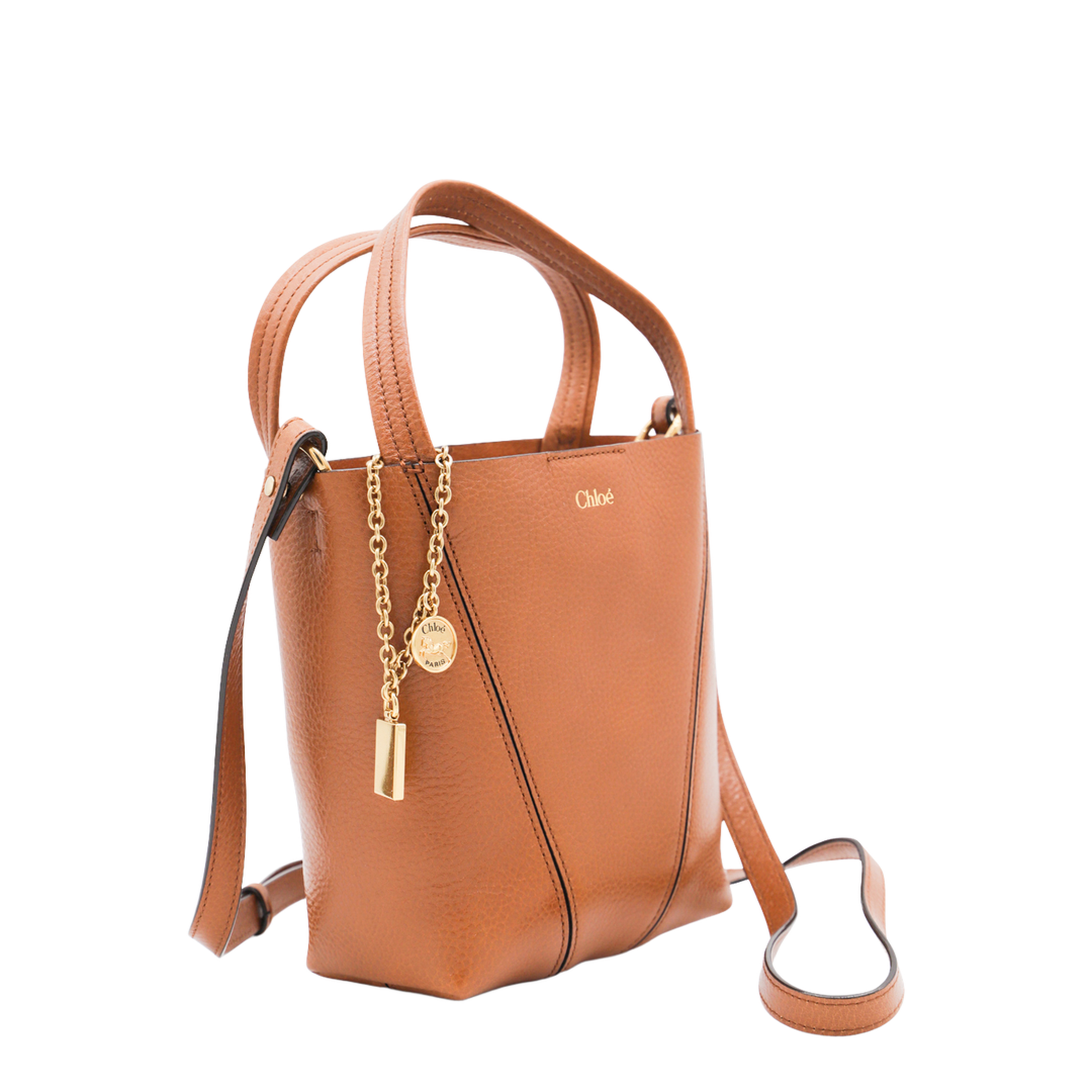 Small Spin Tote Bag in Grained Leather