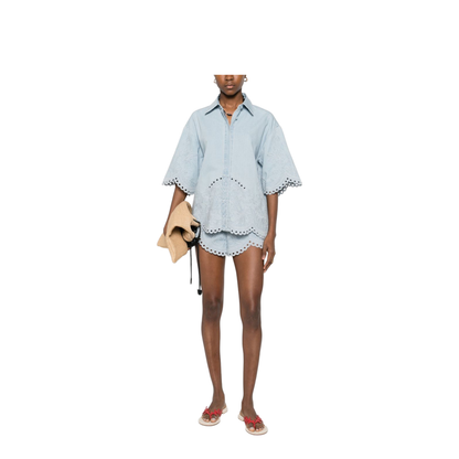 Daylight Embroidered Denim Shorts